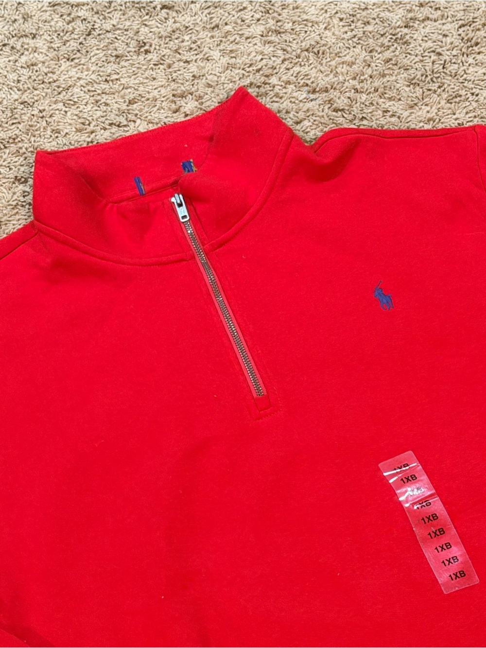 Polo Ralph Lauren 1/4 Zip Sweatshirt Mens 1XB Cotton Blue Pony NWOT